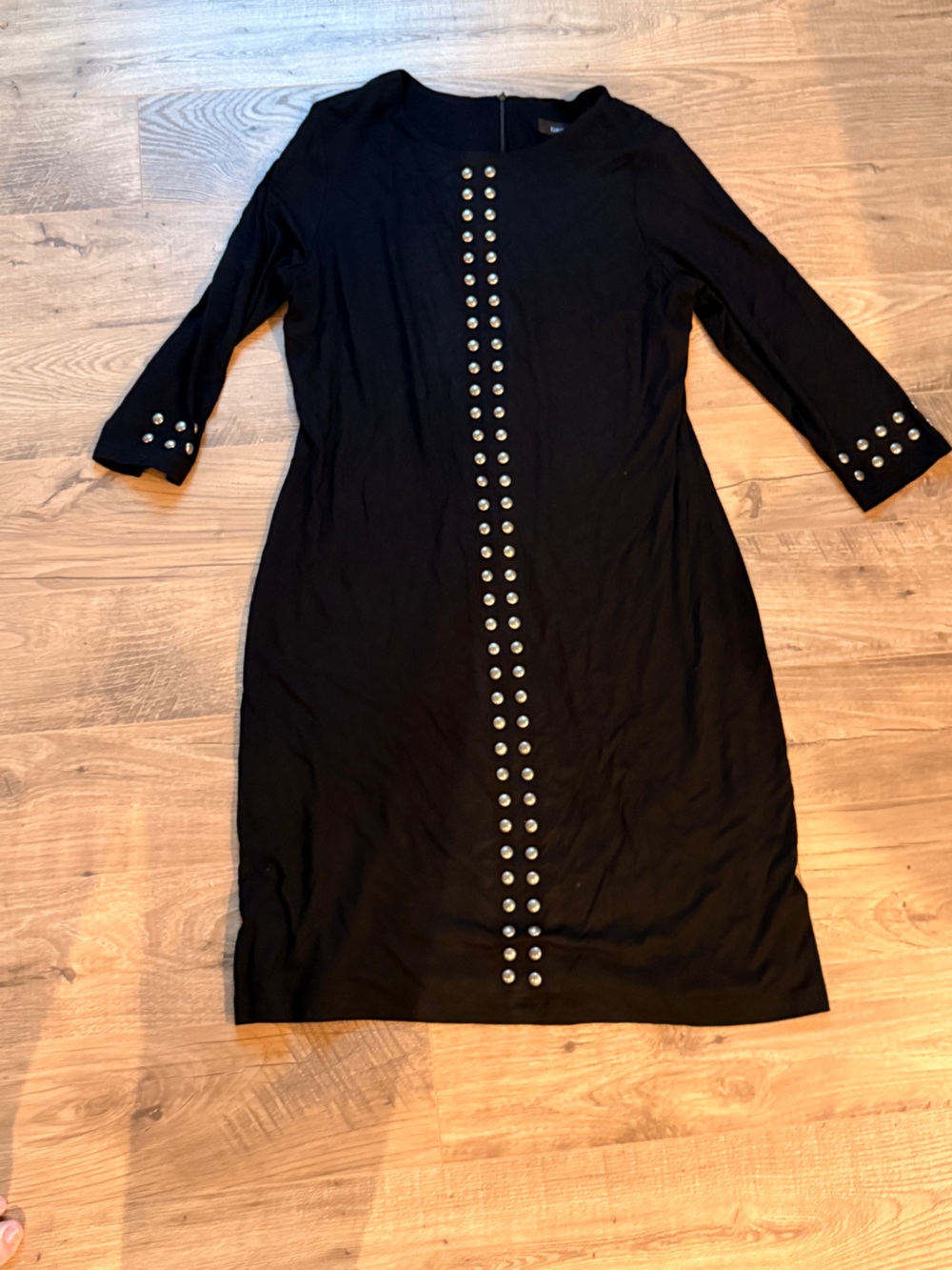 Karen Kane Black Long Sleeve Dress with Silver Stud Trim